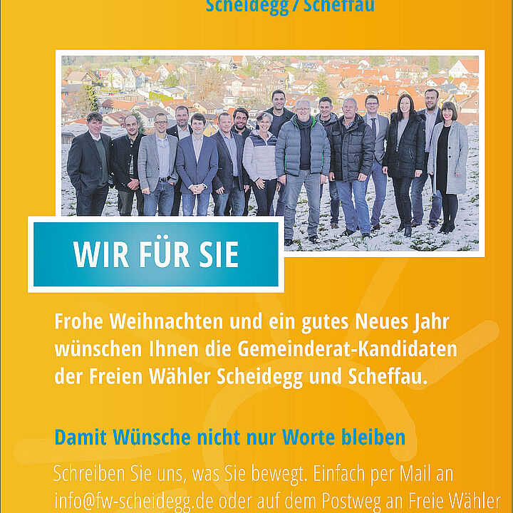 Weihnachtsgrüße von den FW Scheidegg/Scheffau